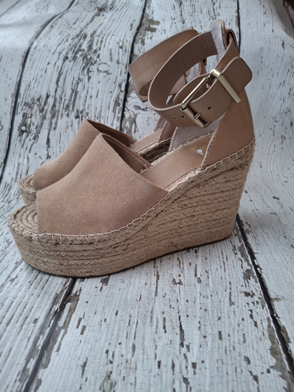 Gianni Bini Womens Tan Espadrille Wedge Sandals with Ankle Strap - Picture 2 of 5